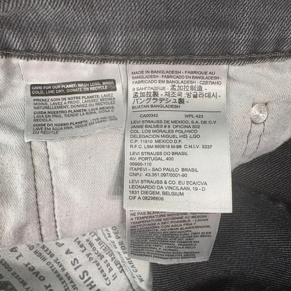 Levi's Jeans Mens Size 36x30 Gray 511 Slim Fit Stretch Denim Casual Everyday